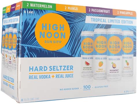 High Noon Vodka & Soda Tropical 8 Pack Can | 8 pack of 355 ml Can