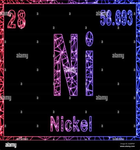 Nickel chemical element, Sign with atomic number and atomic weight Stock Photo - Alamy