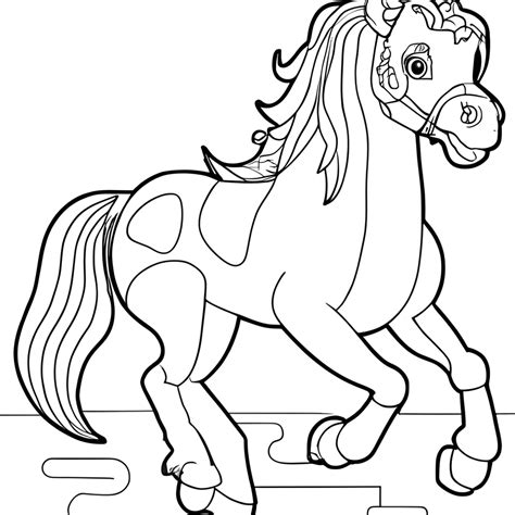 Horse Coloring Page · Creative Fabrica