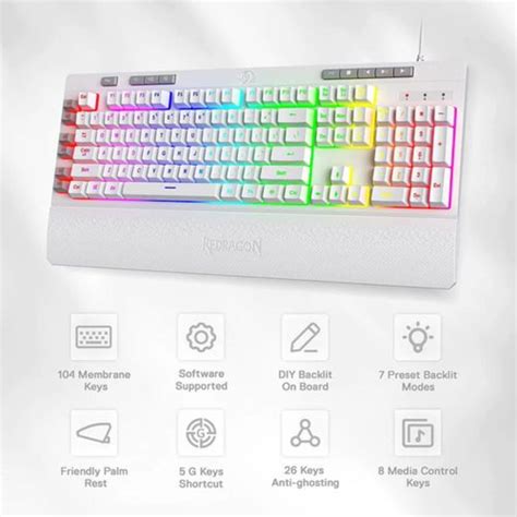 Buy REDRAGON Shiva K512 Full Size RGB Backlit Membrane Gaming Keyboard ...