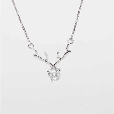 ANTLER HEART | HANDMADE | PREMIUM ZICRON PENDANT | 925 STERLING SILVER ...