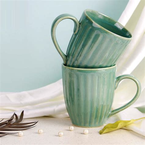 Buy The Earth Store Glam Green Studio Coffee Mug 370ml Each Capacity ...