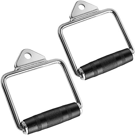 AH Cable Cross D Handle Gym with Rubberised Hand Grips (Pair), Chrome ...