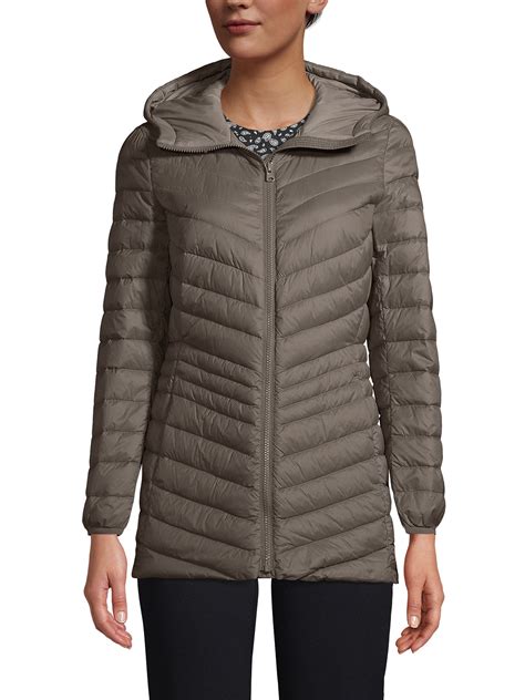 Lands' End Women's Tall Wanderweight Ultralight Packable Hooded Long ...