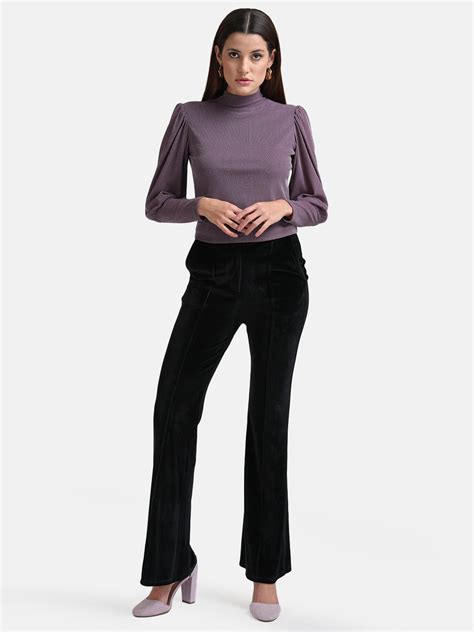 Puff Sleeves Top With Band Neck – KAZO