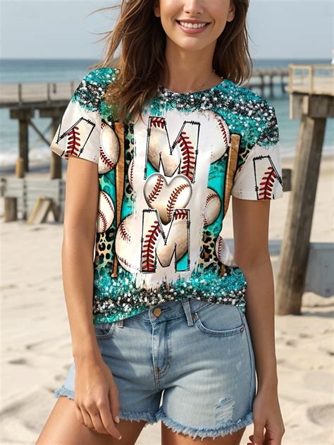 fête des Mères Femmes T-shirt Maman Graphique Léopard Élégant ...