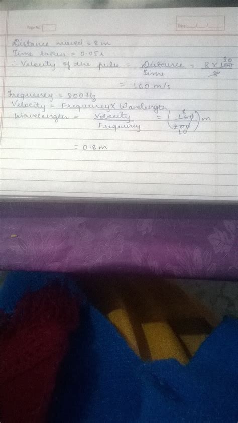 A wave pulse on a string moves a distance of 8m in 0.05s . find the ...