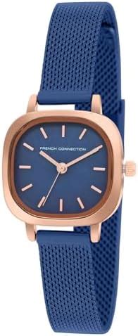 French Connection Stainless Steel Analog Blue Dial Women's Watch ...