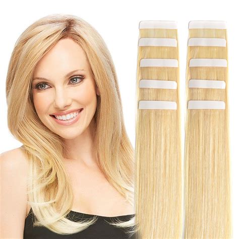 Amazon.com : 14" Tape in Hair Extensions Remy Human Hair Seamless Glue ...