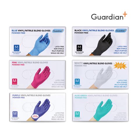 GUARDIAN Disposable Vinyl Nitrile Clean Food Grade Gloves (Blue/Black ...