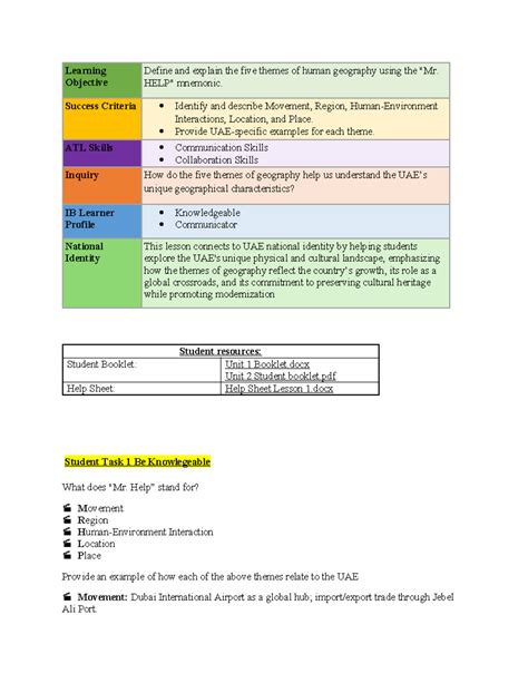 Lesson 1 week 13 - Geo - Learning Objective Define and explain the five ...