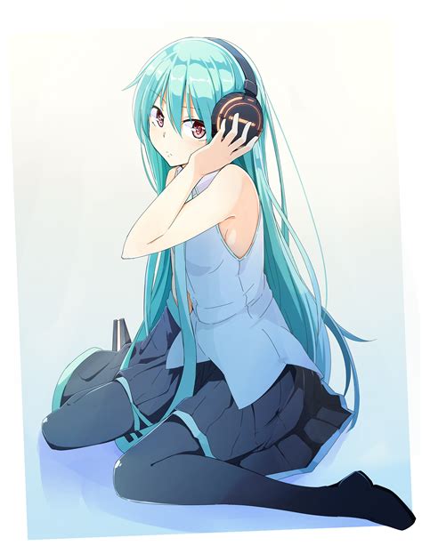 Wallpaper : drawing, illustration, long hair, anime girls, blue hair, cartoon, black hair ...