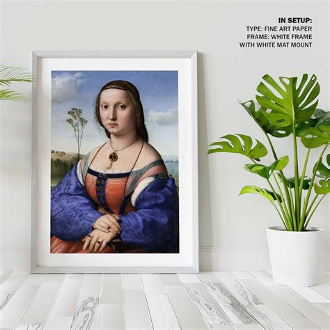 Portrait of Maddalena Strozzi Painting & Wall Art Print by Raphael ...