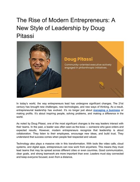 The Rise of Modern Entrepreneurs_ A New Style of Leadership by Doug ...