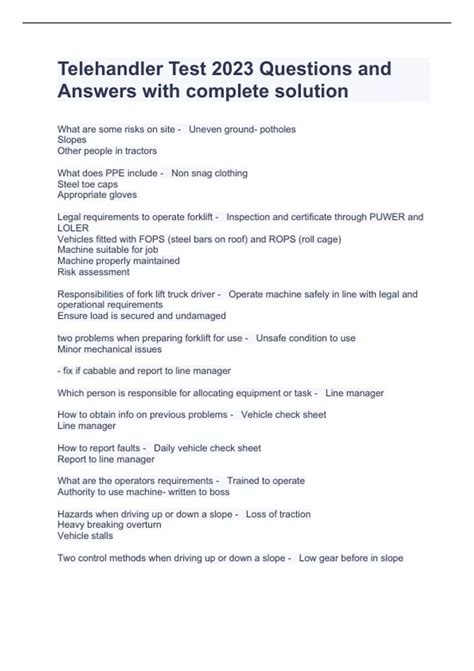 Image result for Mock Test Telehandler