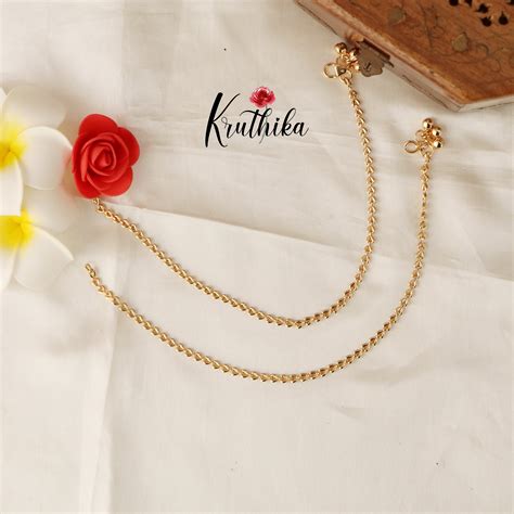 Simple Gold Anklets A32 – Kruthika Jewellery