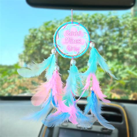 Rooh Dream Catcher - Pastel Good Vibes Only Car Hanging ~ Handmade ...