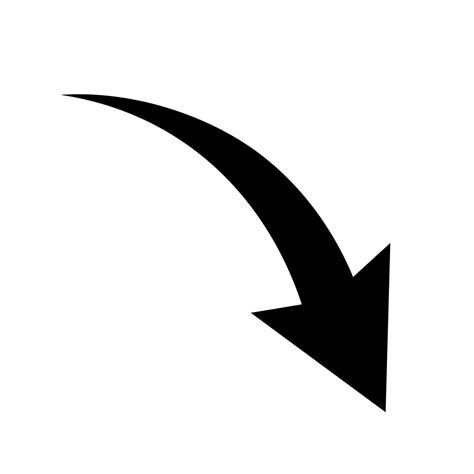 Sharp curved arrow icon. Vector illustration. Black rounded arrow ...