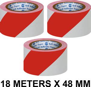 VCR Red & White Floor Marking Tape 18 Meters in Length 48mm / 02" Width ...