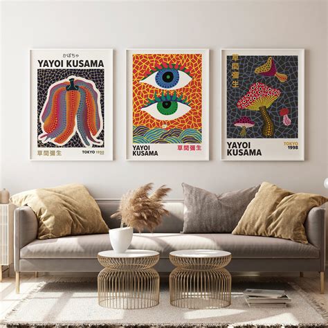 Yayoi Kusama Art, Yayoi Kusama Poster, Yayoi Kusama Set of 3 Prints ...