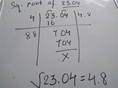 find the square root of 23.04 with division method - Brainly.in