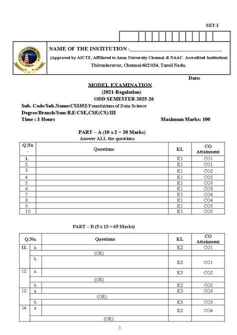 Model Exam Sample for Data Science (Course Code: 024) - Studocu