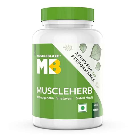 MuscleBlaze MuscleHerb, Ashwagandha, Shatavari and Safed Musli, For ...