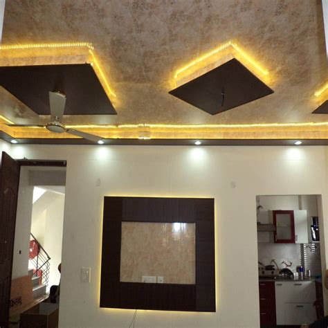 False ceiling design and wallpaper, mohali interiors | homify