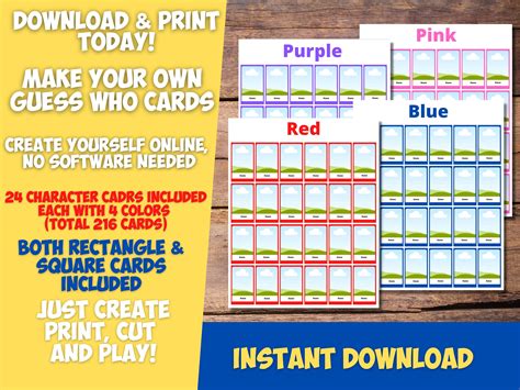 Custom Guess Who Template - Printable And Enjoyable Learning