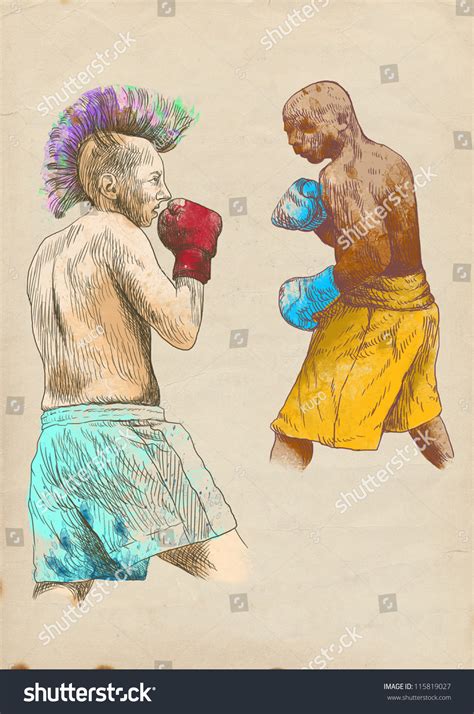 Boxing Match Drawing 的图像结果