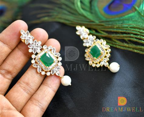 DREAMJWELL - Gorgeous Cz Two Tone Emerald Bridal Choker Necklace Set ...