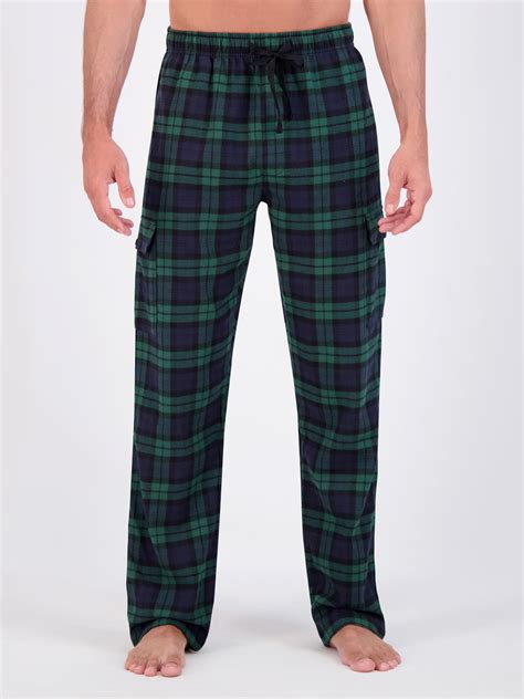 Hanes Men's Flannel Lounge Pajama Pants with Cargo Pockets, Adjustable ...
