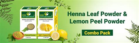 Buy VEDICAYURVEDA Henna Leaf Powder and Lemon Powder, Clears Out Acne ...