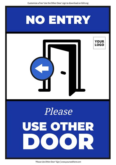 Please Use Other Door Sign Printable Emergency Exit Only Please Use