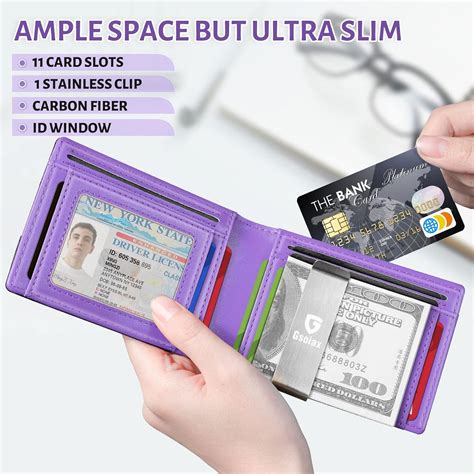 Buy GSOIAX Mens Slim Wallet with Money Clip,RFID Blocking Minimalist ...