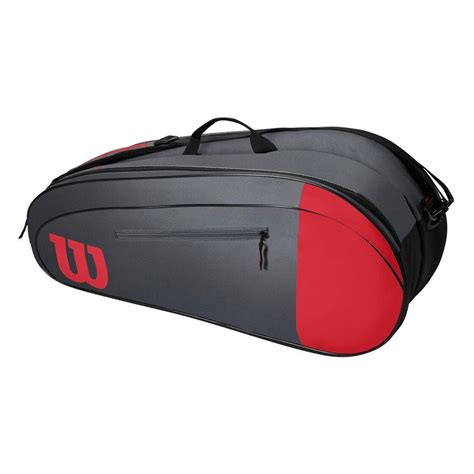 Wilson Team 6PK Tennis Racquet Bag , Red/Grey – Prokicksports