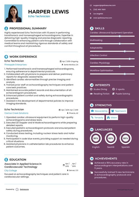 10+ Echo Technician Resume Samples & Templates for 2025