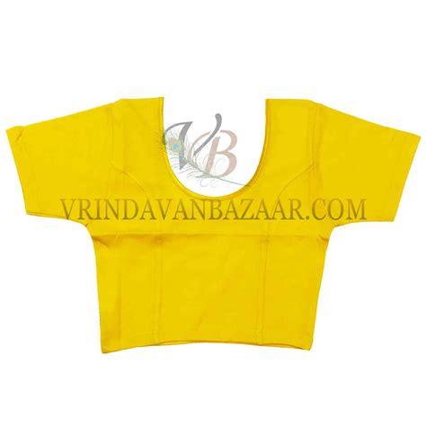 Indian Tunic Tops Readymade Cotton Lycra Saree Blouse for Women-Yellow ...