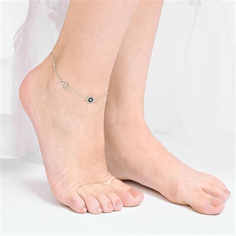 Midnight Bloom Silver Anklet - Touch925 Silver Jewellery