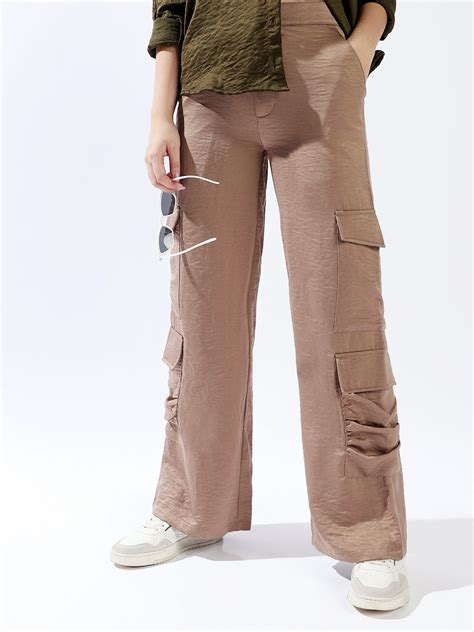 Hubberholme Women Polyester Wide Leg High-Rise Casual Trousers – HighStar