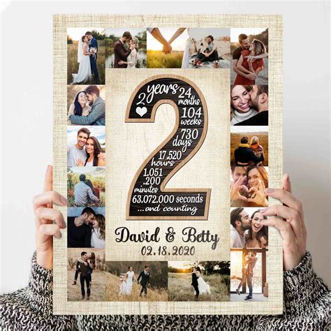 2 Year Anniversary Gift Ideas for My Boyfriend Canvas Art, Custom 2 ...
