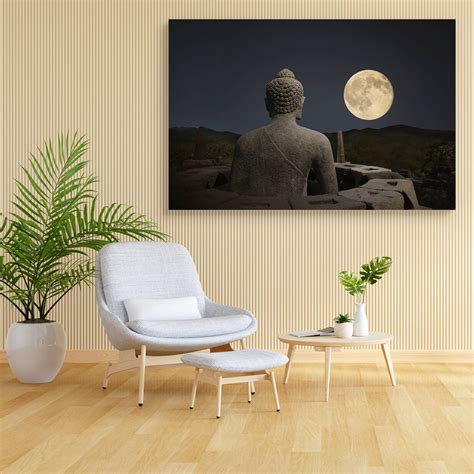 Borobudur Night Canvas Painting Synthetic Frame – ArtzFolio.com
