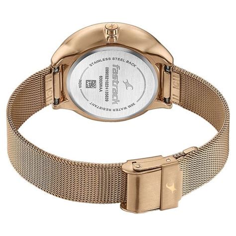 Buy Online Fastrack Stunners Quartz Analog Rose Gold Dial Stainless ...