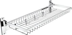 GLOXY Wall Mounted 24 Inch Stainless Steel Basket Folding Towel Rack ...