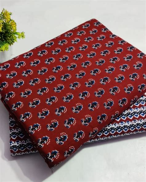 Indiehaat | Pure Cotton Red Suit Blockprinted – Indiehaat.com