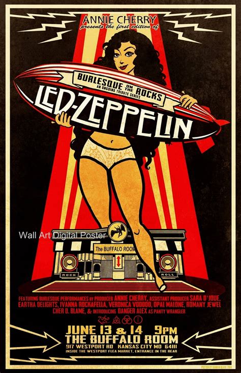 Led Zeppelin Rock Concert Poster Rock Music Poster Wall Art | Etsy