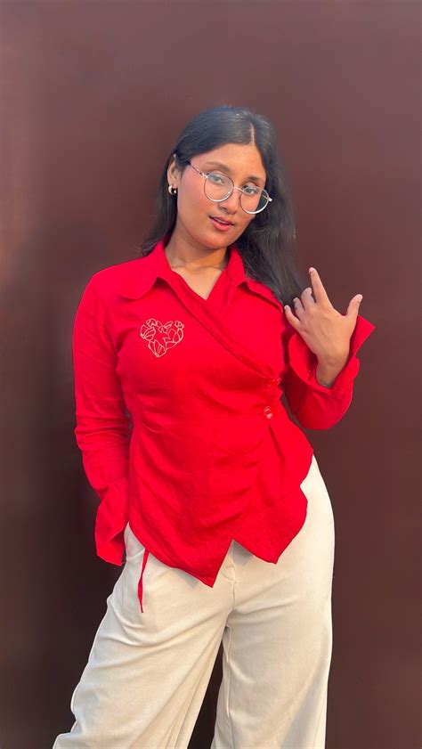 Hae-ina Blazer Shirt In Red – ANIKSAN & CO