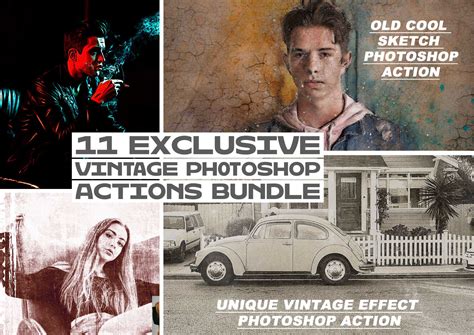 Best 12+ Retro Photoshop Actions Bundle Psd