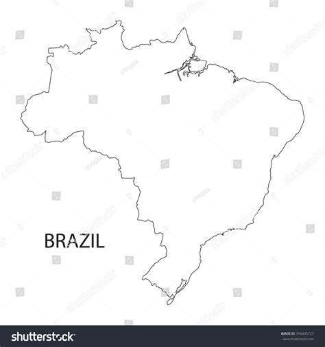 Outline Brazil Map Stock Vector (Royalty Free) 316435727