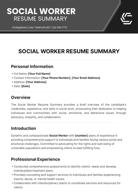 Social Services Resume Objective Examples Best Social Work Resume